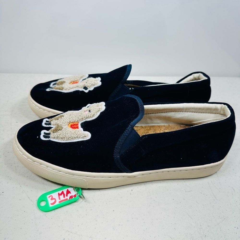 Soludos Blue Velvet Llama Slip On Sneakers US 8 EU 38,5 Casual Shoes